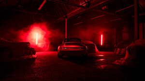 Porsche 911 Vehicle Car Photography Garage Red Light Red Dark Lights 2800x1867 Wallpaper