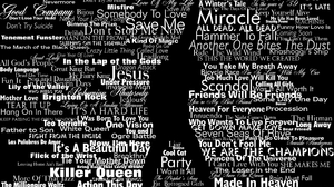 Typography Queen Freddie Mercury Silhouette Rock Music Pop Music Popculture Mixed Fonts Lyrics Black 2560x1600 Wallpaper