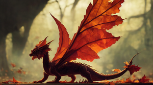 Fall Forest Dragon Creature Fantasy Art 2304x1536 Wallpaper