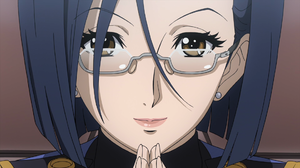 Space Battleship Yamato 2199 Smiling Blue Hair Brown Eyes Glasses Kaoru Niimi Anime Screenshot Looki 1920x1080 Wallpaper