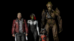 Guardians Of The Galaxy Game Game Characters Aliens Universe Groot Gamora Rocket Raccoon Star Lord 3440x1440 Wallpaper