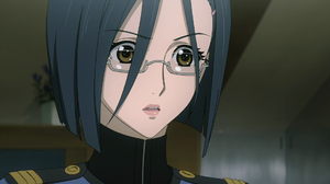 Space Battleship Yamato 2199 Short Hair Blue Hair Glasses Brown Eyes Uniform Anime Girls Anime Anime 1920x1080 Wallpaper