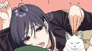 Anime Girls Anime Original Characters Sweater Cats Artwork Drawing 2D 3500x3301 Wallpaper