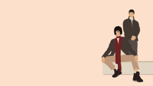 Mikasa Ackerman Eren Jeager Shingeki No Kyojin Vector Minimalism Streetwear Scarf Simple Background 3840x2160 Wallpaper