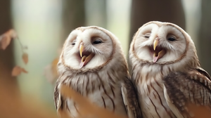 Ai Art Owl Laughing Animals Nature 3136x1792 Wallpaper