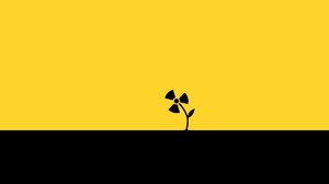 Digital Art Minimalism Simple Simple Background Flowers Plants Leaves Radioactive Yellow Black 1920x1080 Wallpaper
