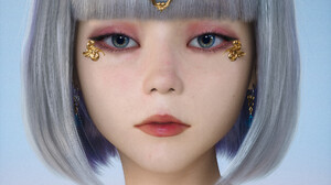Artwork Digital Art Render Women Asian Face Makeup Portrait Looking At Viewer 3D CGi 1920x1920 Wallpaper