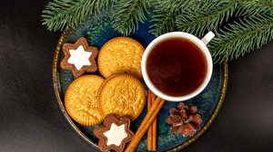 Tea Cookie Mug Cinnamon Pine Cone 5760x3840 Wallpaper