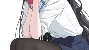 Anime Anime Girls Schoolgirl School Uniform Long Hair Ponytail Looking At Viewer Smiling Portrait Di 1080x1888 Wallpaper