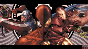 Captain America Iron Man Marvel Comics Spider Man Thing Marvel Comics 1669x720 wallpaper