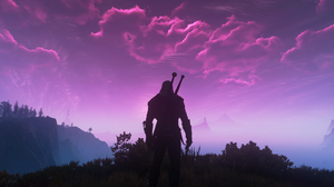 The Witcher 3 Wild Hunt Screen Shot Clouds Sky Video Game Characters Video Game Art CGi Video Games  3840x1760 wallpaper