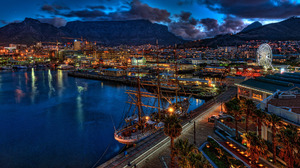 Cape Town Table Mountain South Africa Sea Waterfront Clouds Evening HDR 2437x1136 Wallpaper
