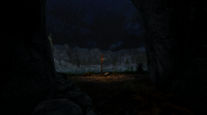 The Elder Scrolls V Skyrim Night Video Games Video Game Art Sky Stars Water Trees Reflection Nature  1920x1080 Wallpaper