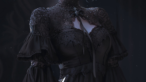 Nixeu Digital Art Artwork Illustration Women Fan Art 2B Nier Automata Dress Black Dress Earring Port 4408x6000 Wallpaper