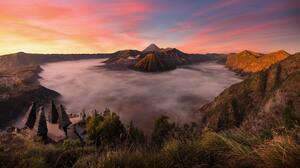 Photography Volcano Sea Sand Sunrise Indonesia Mountains Mount Bromo Nature Forest 4000x2652 Wallpaper
