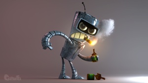 Bender Futurama Cigar Robot 3840x2160 wallpaper