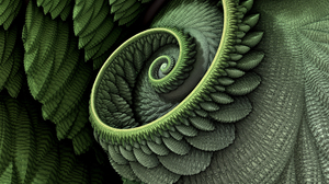 Abstract 3D Render Fractal Spiral Closeup Green Pattern Detailed 3666x2750 Wallpaper