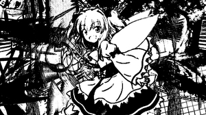 Anime Girl With Wings Anime Girls Sunny Milk Monochrome Ink Touhou Abstract 1920x1080 Wallpaper
