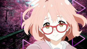 Mirai Kuriyama Glasses Kyoukai No Kanata Pink Hair 1920x1080 Wallpaper
