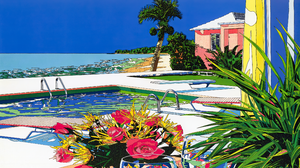 1980s Japanese Art Graphic Design Eizin Suzuki Line Art Vibrant Colorful Summer Digital Art Water Sw 3840x2160 wallpaper