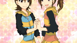 Anime Anime Girls THE IDOLM STER Futami Ami Futami Mami Long Sleeves Brunette Twins Two Women Artwor 1372x1713 Wallpaper