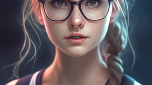 Glass Vertical Glasses Braided Hair Women Face Freckles Looking At Viewer 1024x1536 Wallpaper