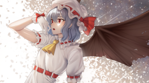 Goback Touhou Remilia Scarlet Anime Anime Girls Pixiv Hat Red Eyes Gloves Dress White Dress White Cl 4800x3042 Wallpaper