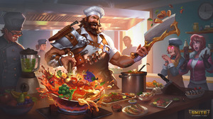 Smite Moba Video Game Characters Video Game Art Video Game Man Video Games Cooking Chefs Hat Muscles 3840x2160 wallpaper