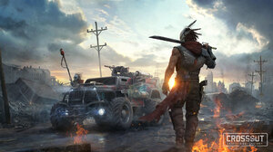 Crossout Video Games Car Vehicle Headlights Weapon Mask Sunset Clouds 1920x1080 Wallpaper