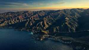 Apple Inc Aerial Coastline Landscape Mountain Ocean 6016x5469 Wallpaper