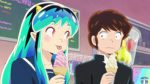 Urusei Yatsura Ataru Moroboshi Anime Couple Ice Cream Anime Boys Anime Girls Tongue Out Long Hair Mu 3840x2160 Wallpaper