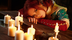 Cosplay Triss Merigold Candles Redhead The Witcher The Witcher 3 Wild Hunt Women 2560x1440 Wallpaper