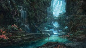 Forest Mmorpg Tera Video Game Waterfall 1920x1080 Wallpaper