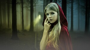 Blonde Forest Girl Red Riding Hood 1920x1279 Wallpaper