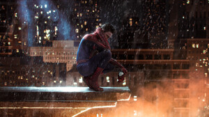 Aku Artist Digital Art Spider Man Superhero Men Rain Alone Marvel Comics Peter Parker 1920x817 Wallpaper