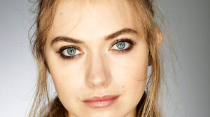 Imogen Poots Celebrity Simple Background Blonde Blue Eyes Looking At Viewer 1367x2048 Wallpaper