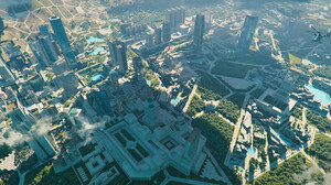 Artwork Digital Art Aerial View Cityscape 3200x1330 Wallpaper