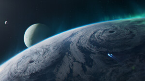 Artwork Digital Art Space Planet Spaceship 1920x829 Wallpaper