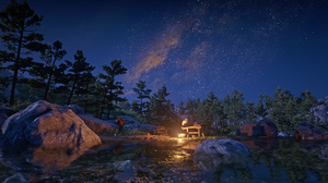Red Dead Redemption 2 Rockstar Games Video Games Nature Landscape Night Sky Stars CGi Sky Rocks 2560x1440 Wallpaper