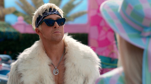 Ryan Gosling Barbie Movies Ken Film Stills Necklace Sunglasses Men Hat Blurred Blurry Background Bar 4410x2080 Wallpaper