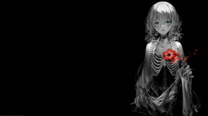 Selective Coloring Black Background Dark Background Simple Background Anime Girls Minimalism Ribs Bo 3840x2160 Wallpaper