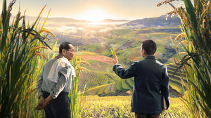 Landscape Rice Fields Artwork Sunrise Longping Yuan Chinese Propaganda 3500x2116 Wallpaper