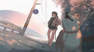 Anime Anime Girls Dog 2048x1247 Wallpaper