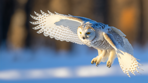 Ai Art Snow Winter Forest Animals Owl 3060x2048 Wallpaper