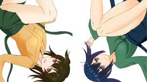 Anime Anime Girls Kantai Collection Souryuu KanColle Hiryuu KanColle Twintails Blue Hair Short Hair  1306x1080 Wallpaper