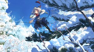 Touhou Anime Girls Snow Trees Sky Winter Nazrin 2273x1447 Wallpaper