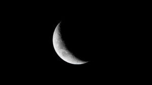 Moon Dark Half Moon Sky Night Monochrome Black Background 1920x1080 Wallpaper
