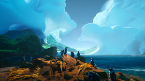 Tyler Smith Digital Art Surreal Clouds Penguins 3840x2080 Wallpaper