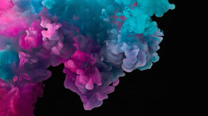 Abstract 3D Abstract Smoke Blue Black Background 5330x3000 wallpaper