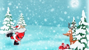 Santa Gift Humor Reindeer Winter 3508x2480 Wallpaper